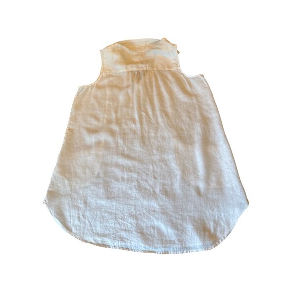 Sigrid Olsen Womens Sleeveless White Tunic Top Linen Size L Coastal Minimalist - Picture 5 of 5